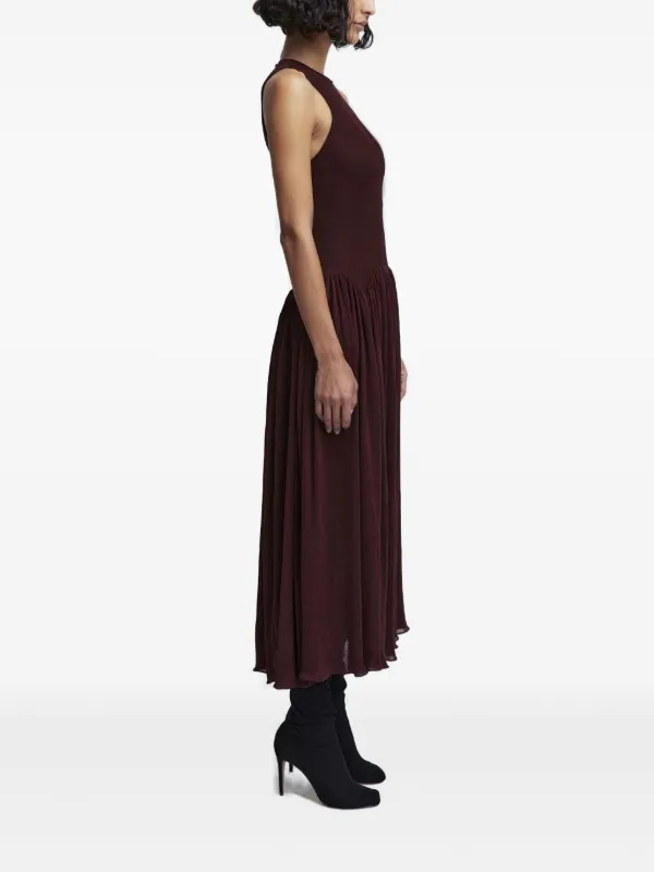 16arlington red dress 16arlington Dona Cape-sleeve Maxi Dress