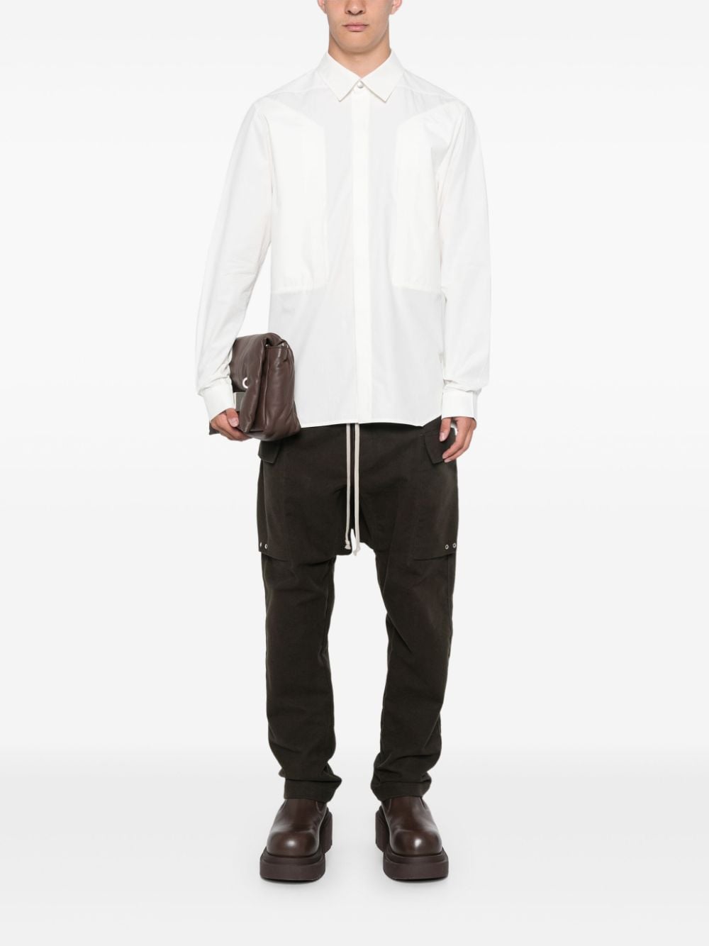 Shop Rick Owens Fogpocket Shirt In Neutrals