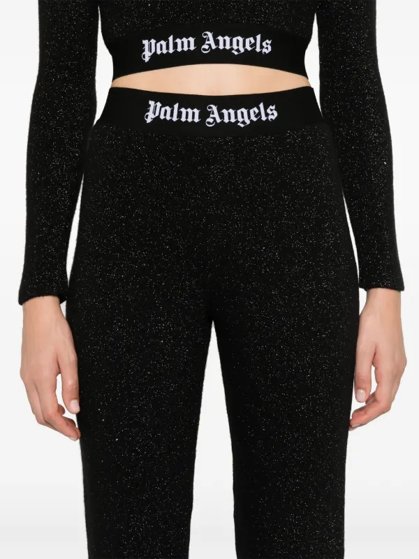 パンツ PALM ANGELS 'Logo Tape' pants Black PWHG021F24KNI0011010 Palm Angels logo-tape Trousers | Black | FARFETCH