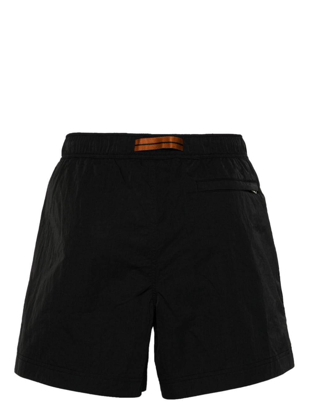 Shop Zegna Embroidered-logo Swim Shorts In Black