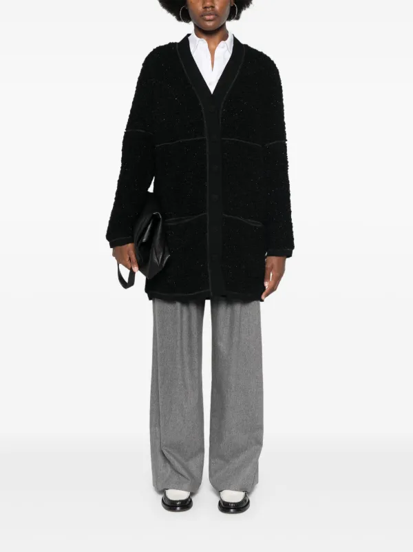 Giorgio GIORGIO ARMANI ウール100% ロングカーディガン 黒 Armani 