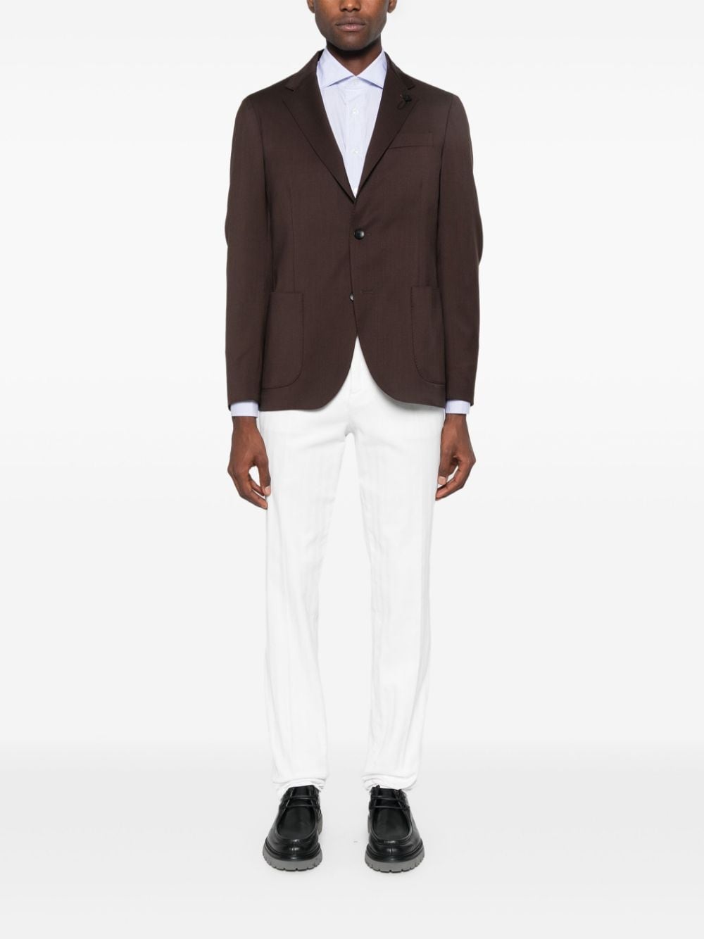 Lardini Blazer met logo-applicatie - Bruin