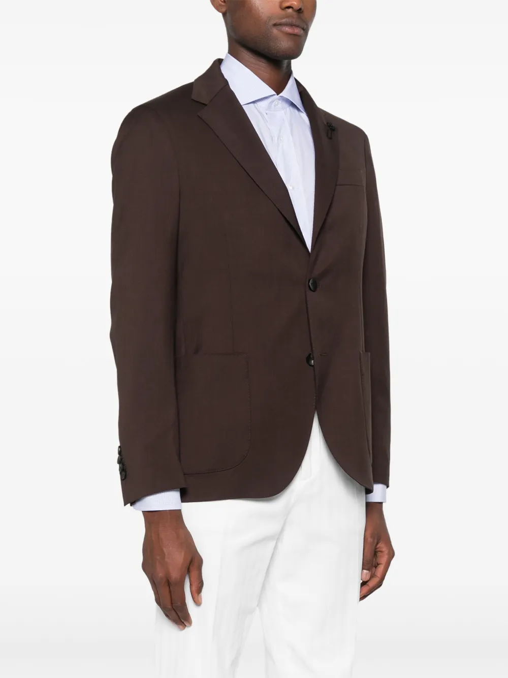 Lardini Blazer met logo-applicatie Bruin
