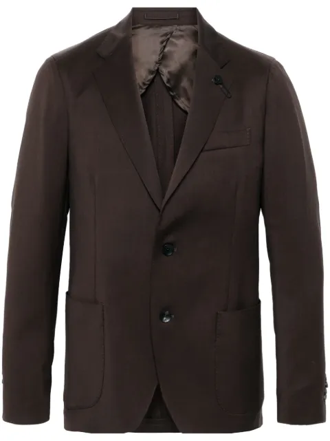 Lardini brooch-logo appliqué blazer 