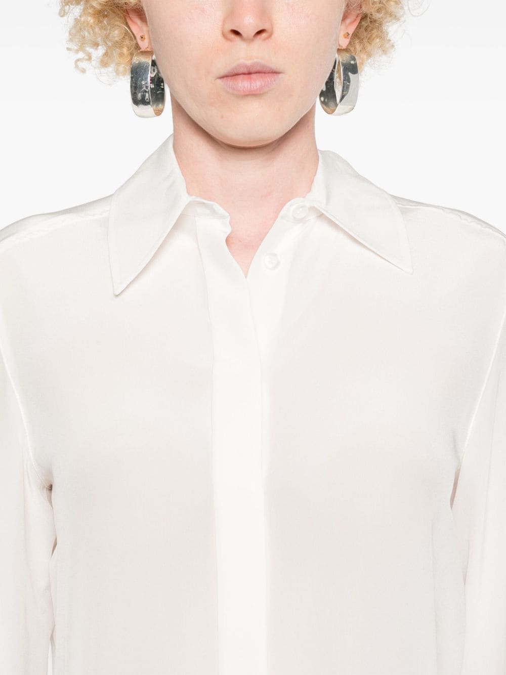 Shop Sportmax Silk Shirt In White