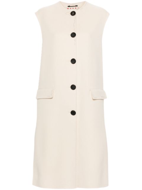 Marni logo-embroidered sleeveless coat Women