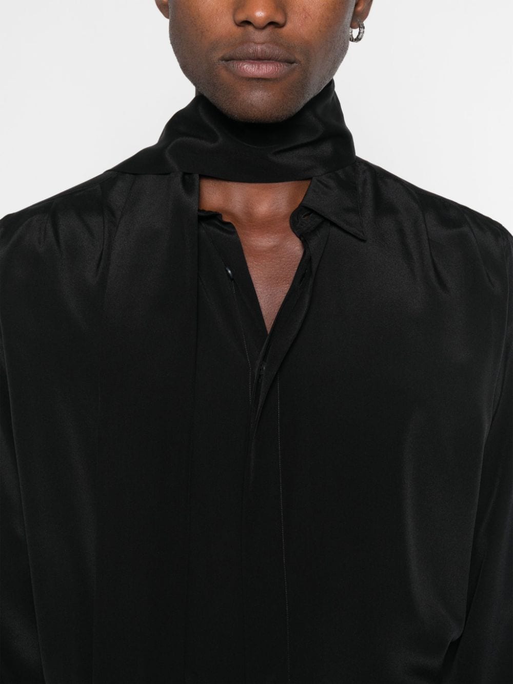 Shop Lardini Sash-detail Shirt In Black