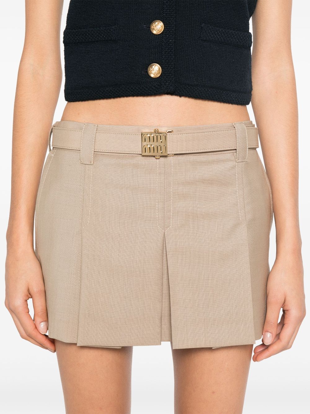 Miu Miu pleat mini skirt Women