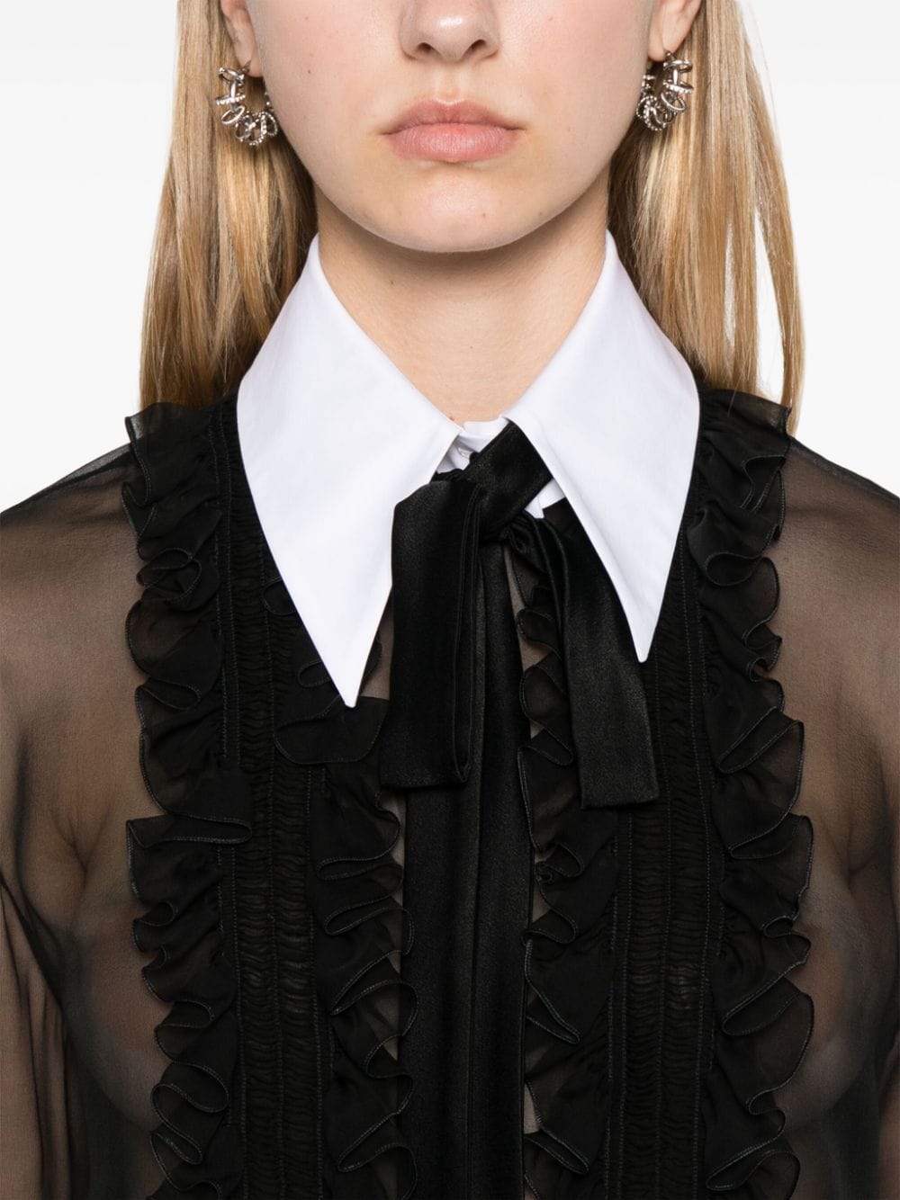 Shop Alberta Ferretti Silk Shirt In Schwarz