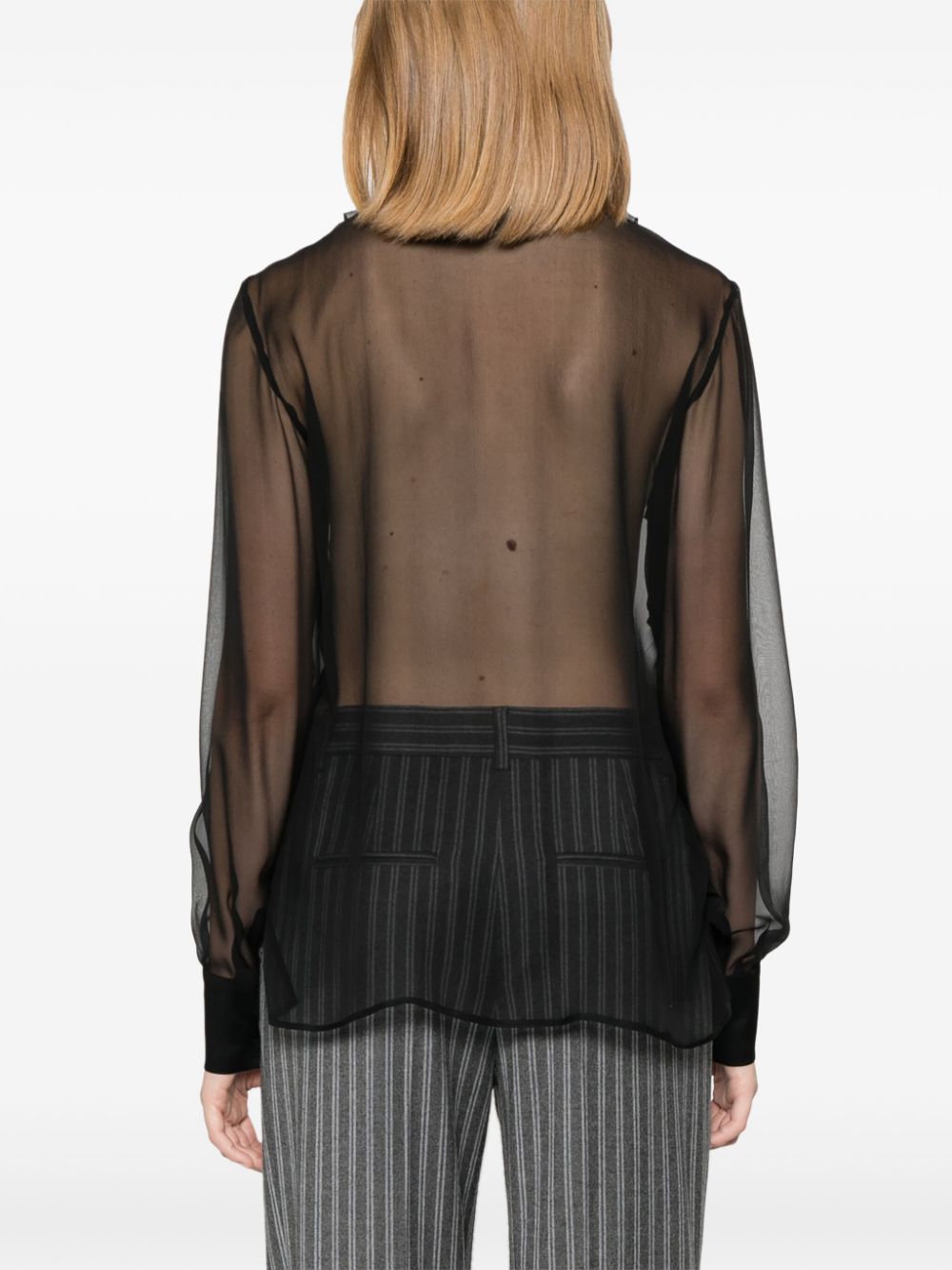 Shop Alberta Ferretti Silk Shirt In Schwarz