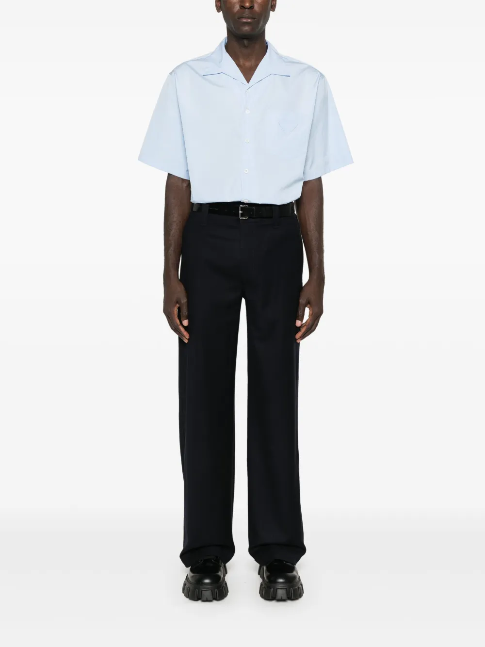 Giorgio Armani Broek van scheerwol - Blauw