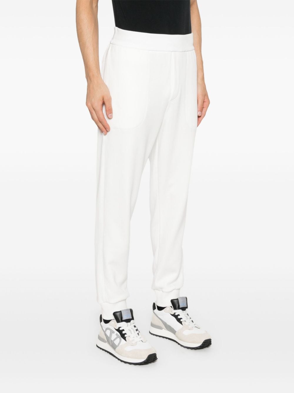 Shop Zegna Logo-embroidered Joggers In White