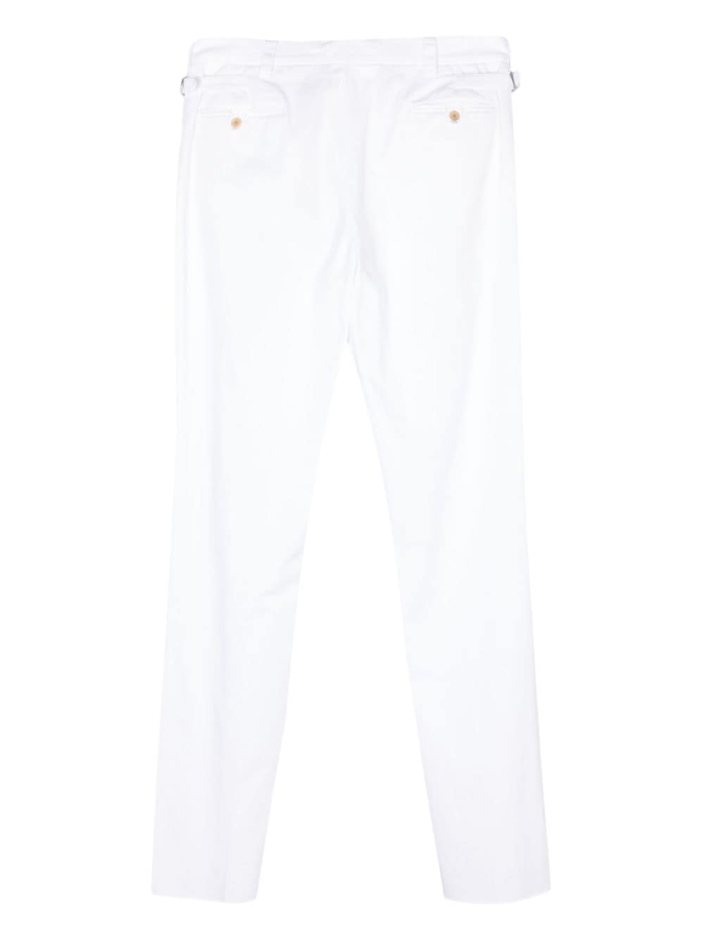 Shop Ralph Lauren Pleated Chino Trousers In 白色