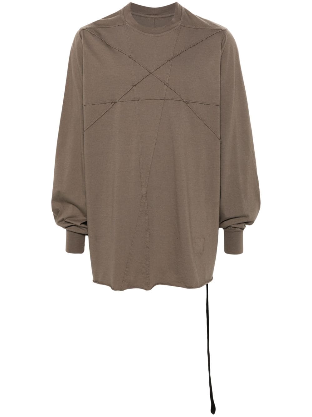 Shop Rick Owens Drkshdw Jumbo Ls T-shirt In Brown