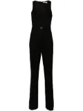 TWINSET logo-plaque flared jumpsuit - Black