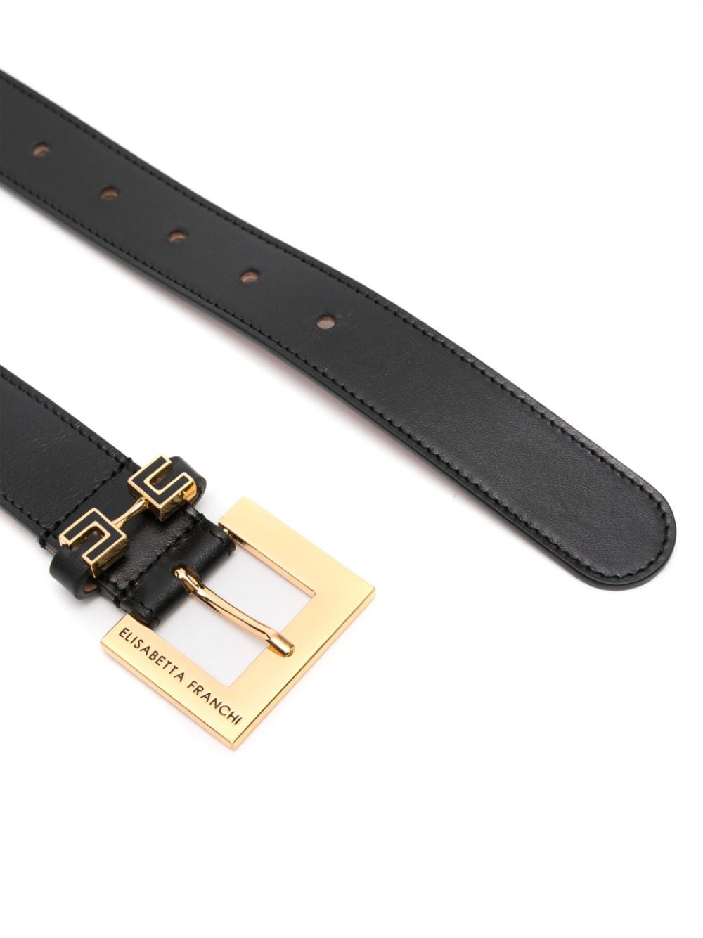 Elisabetta Franchi logo-engraved belt - Zwart