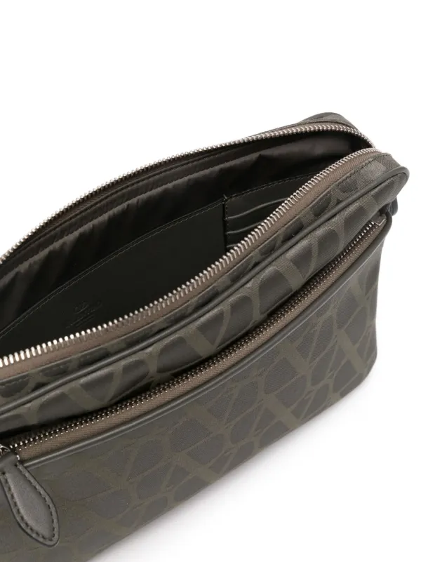 美品　グリーン ロゴ クラッチバッグ　ヴァレンティノ Valentino Garavani Vロゴ クラッチバッグ | グリーン | FARFETCH JP