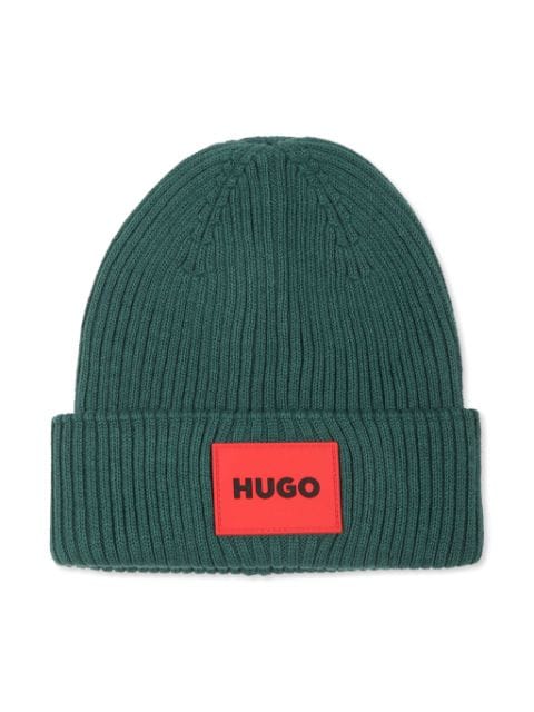 HUGO KIDS gorro tejido con parche del logo