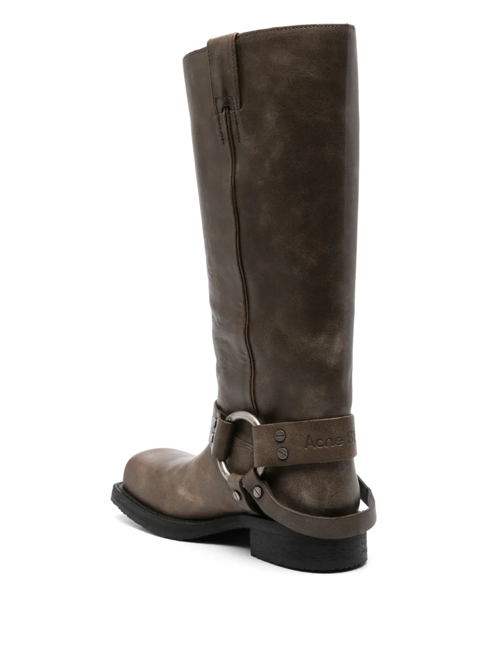 Acne Studios buckle leather boots Brown