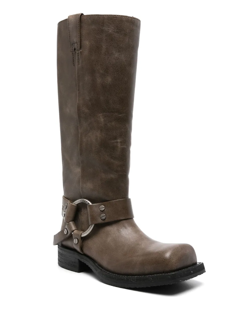 Acne Studios buckle leather boots Brown