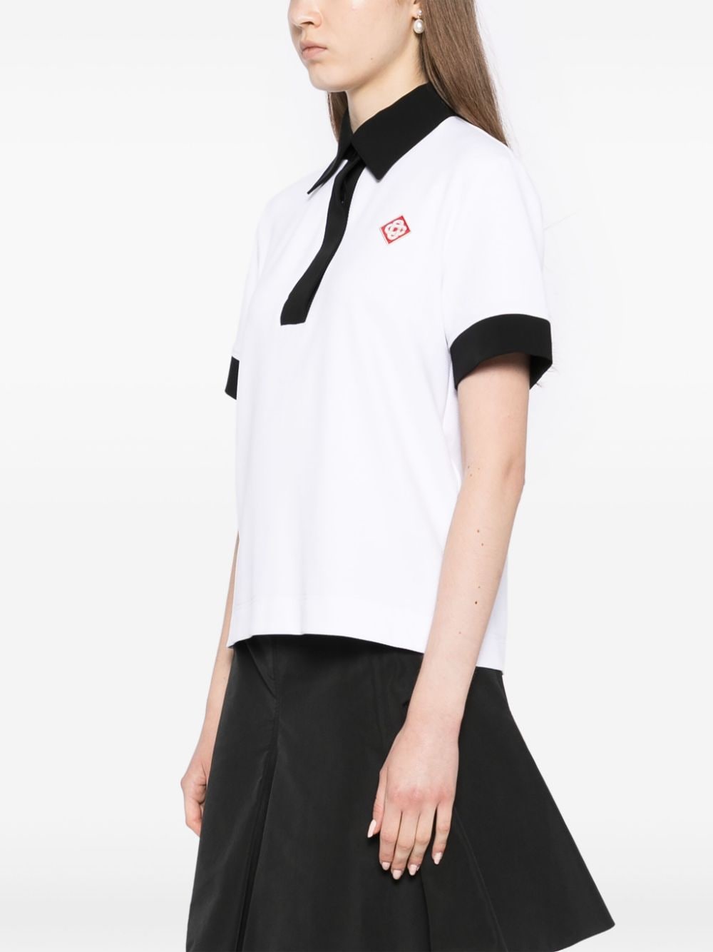 Shop Casablanca Pique Polo Shirt In White