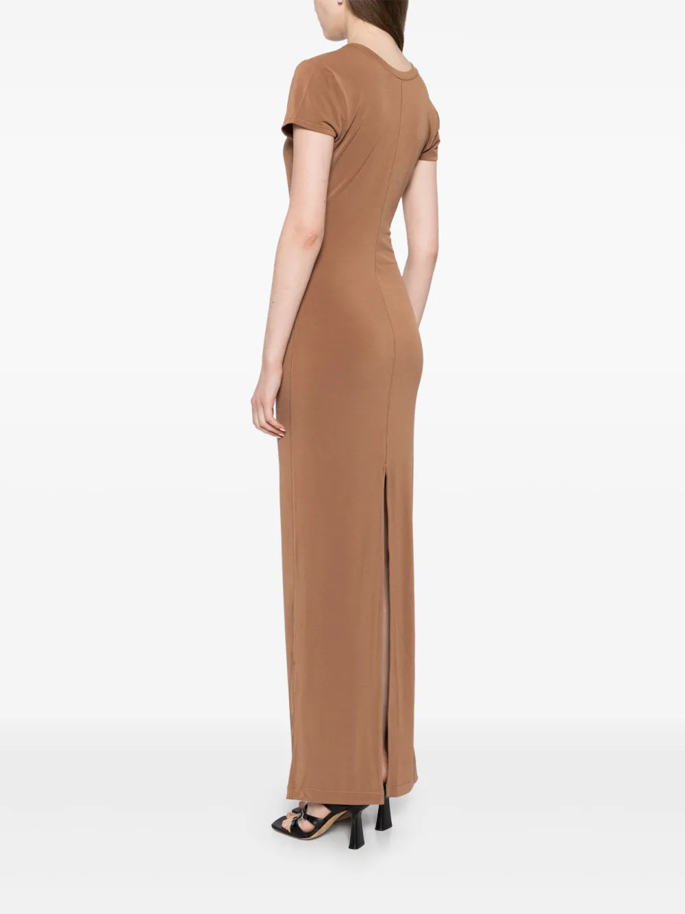 Shop Alice And Olivia Two-way Cap-sleeved Dress In Brown