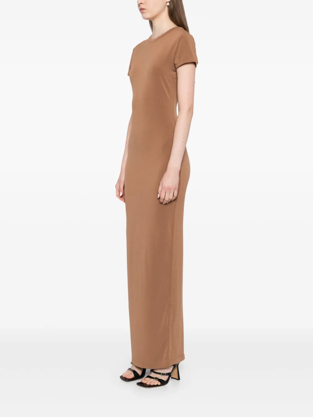 Shop Alice And Olivia Two-way Cap-sleeved Dress In Brown