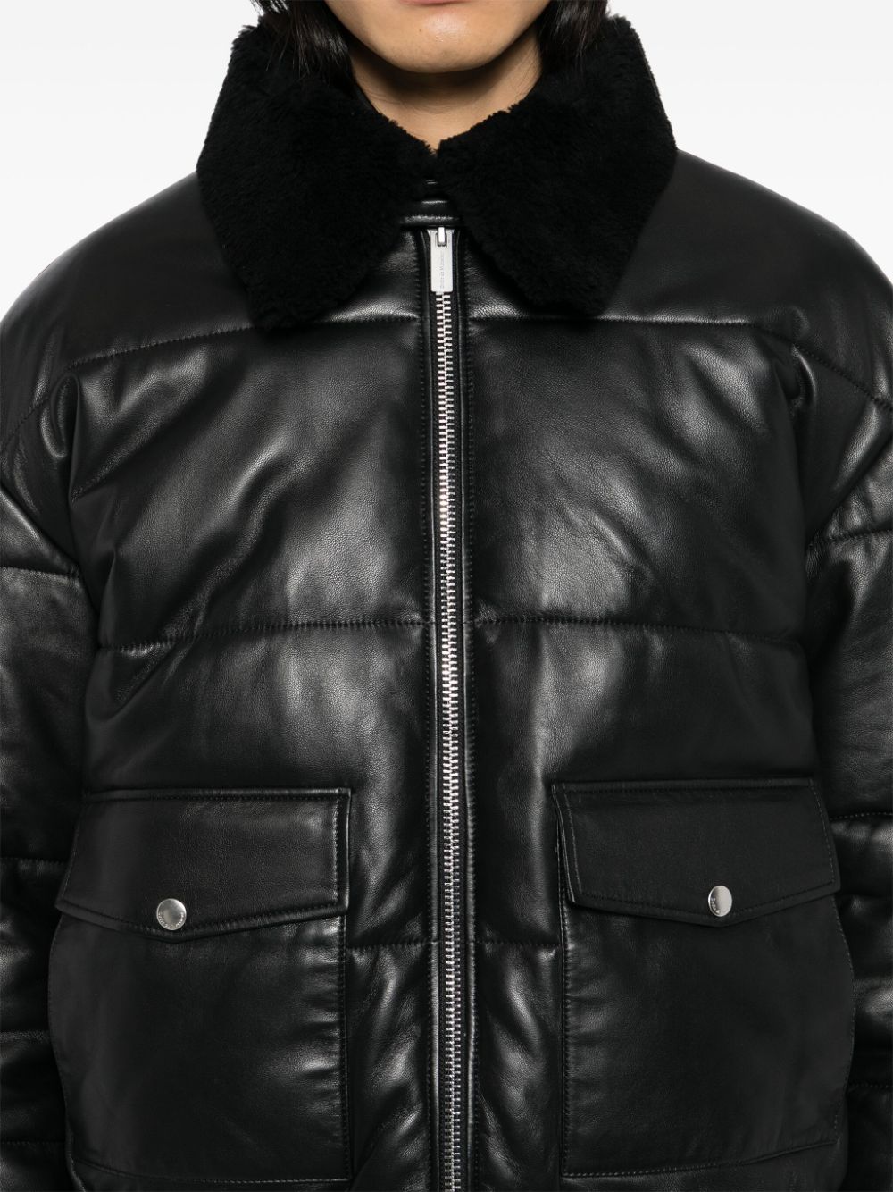 Shop Drôle De Monsieur Le Blouson Leather Jacket In Black