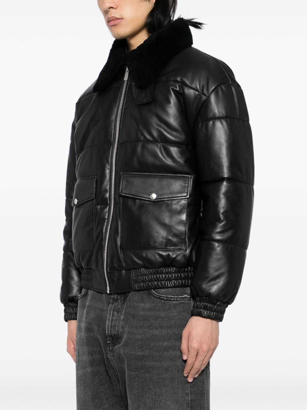 Shop Drôle De Monsieur Le Blouson Leather Jacket In Black