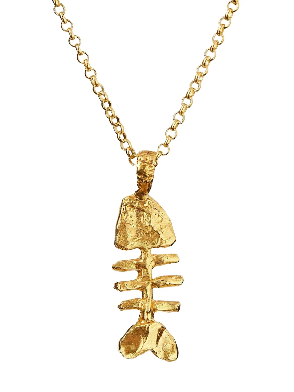 Alighieri The Silhouette Of Summer Fishbone Chain Necklace In Gold