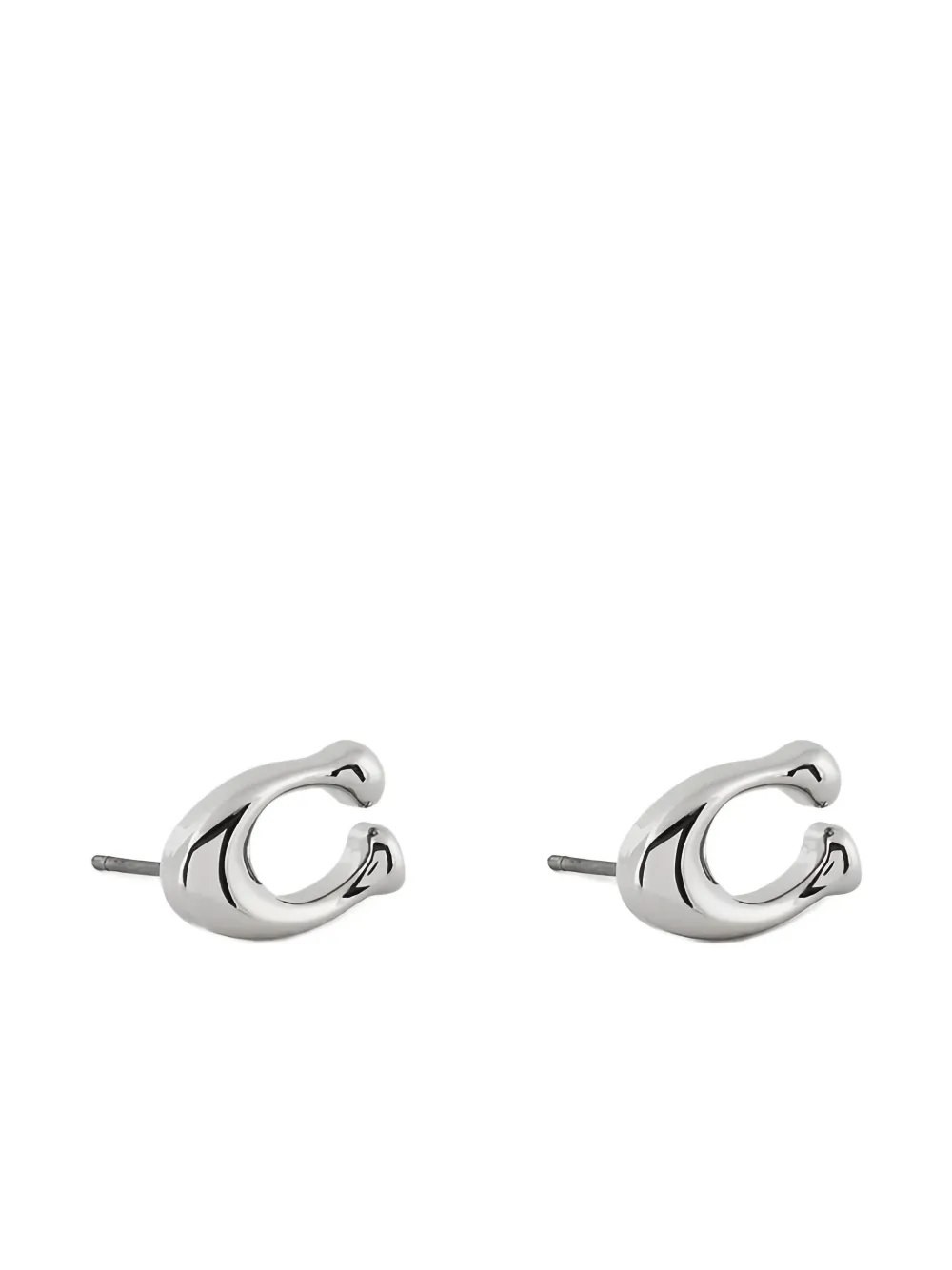 Coach Bubble C Stud Earrings In Silver