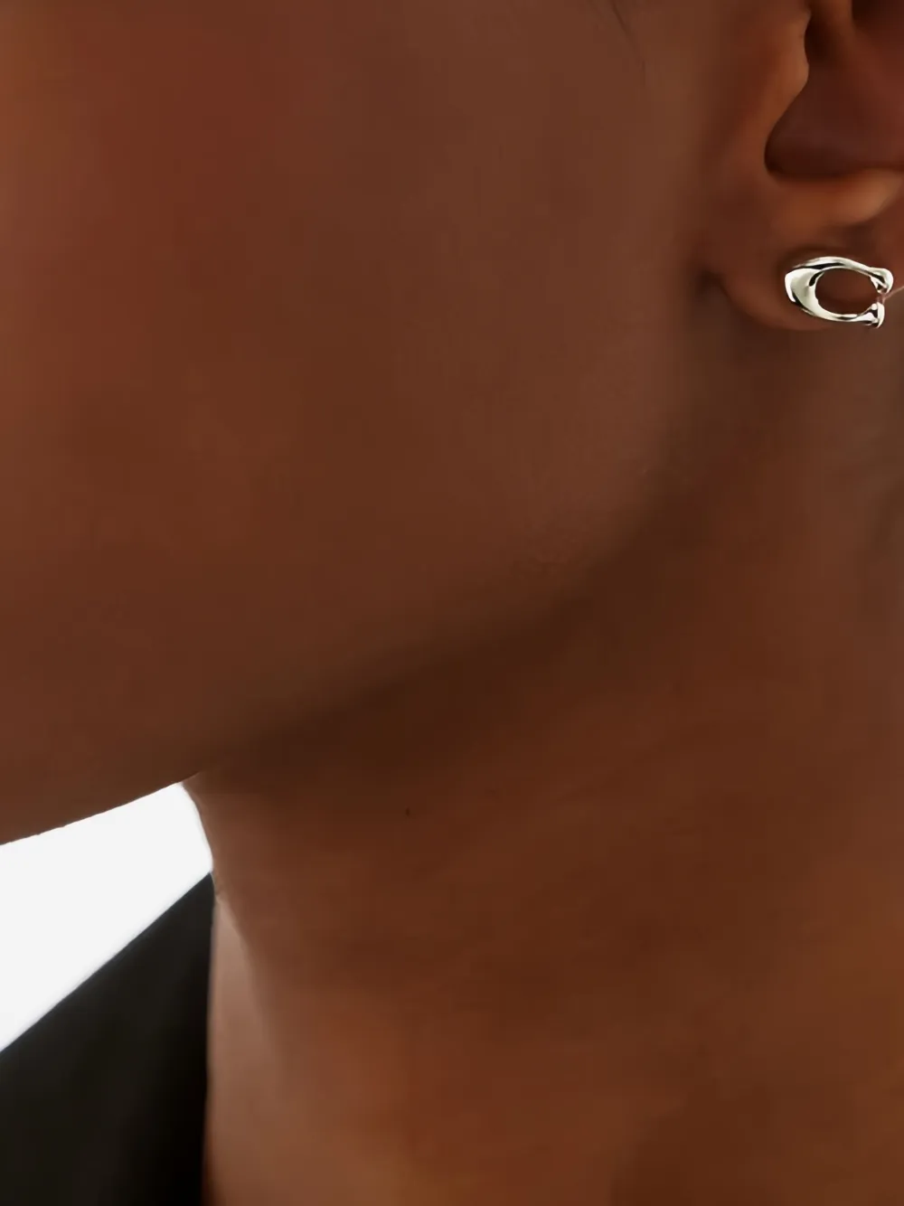 Coach Bubble C Stud Earrings In Silver