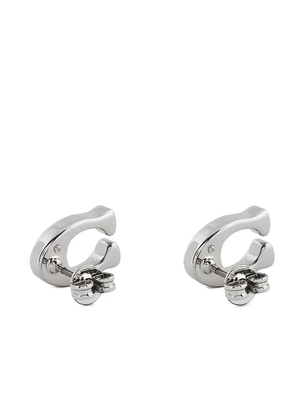 Coach Bubble C Stud Earrings In Silver