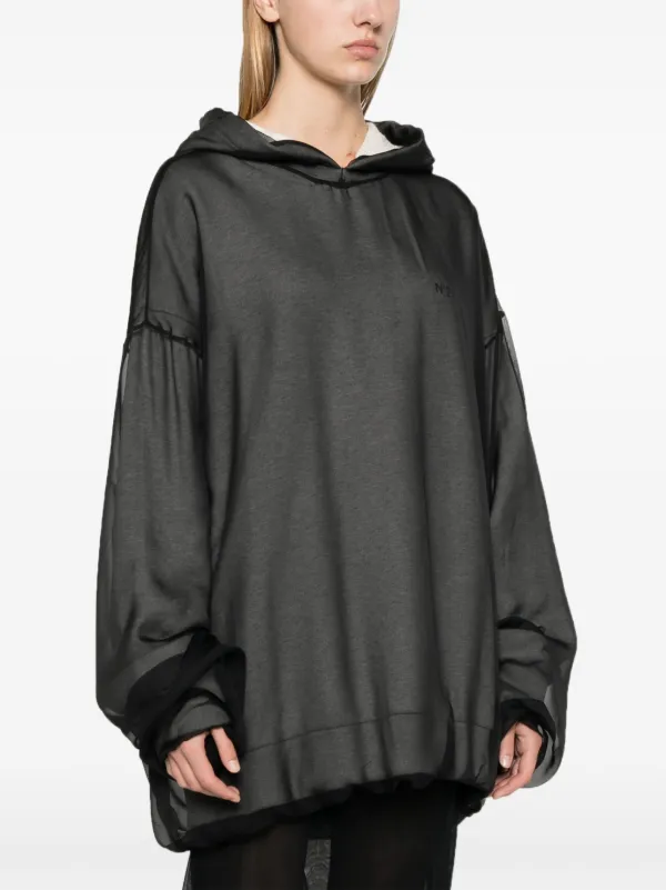 N 21 Layered Hoodie Grey FARFETCH TW