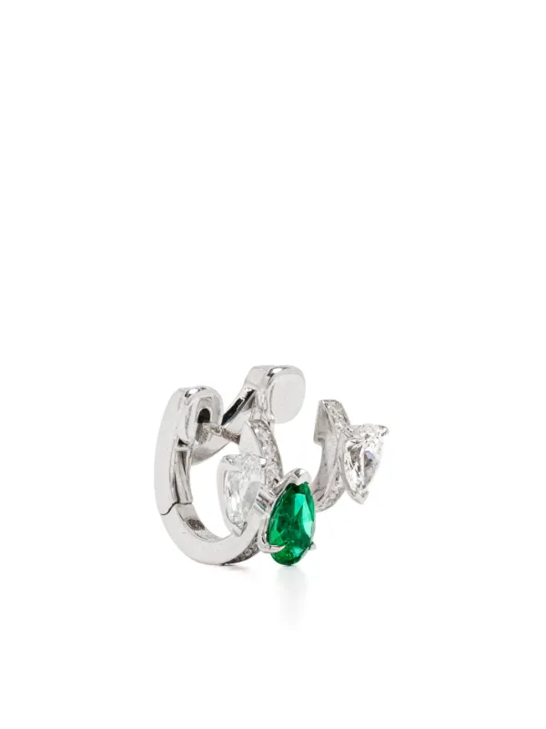 Repossi Serti Sur Vide ダイヤモンド＆エメラルド イヤーカフ 18K