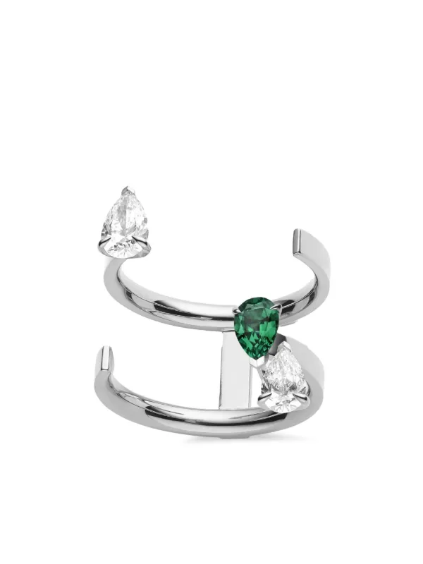 Repossi Serti Sur Vide ダイヤモンド リング 18Kホワイトゴールド