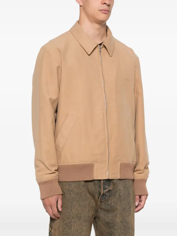A.P.C. logo-embroidered Jacket | Neutrals | FARFETCH