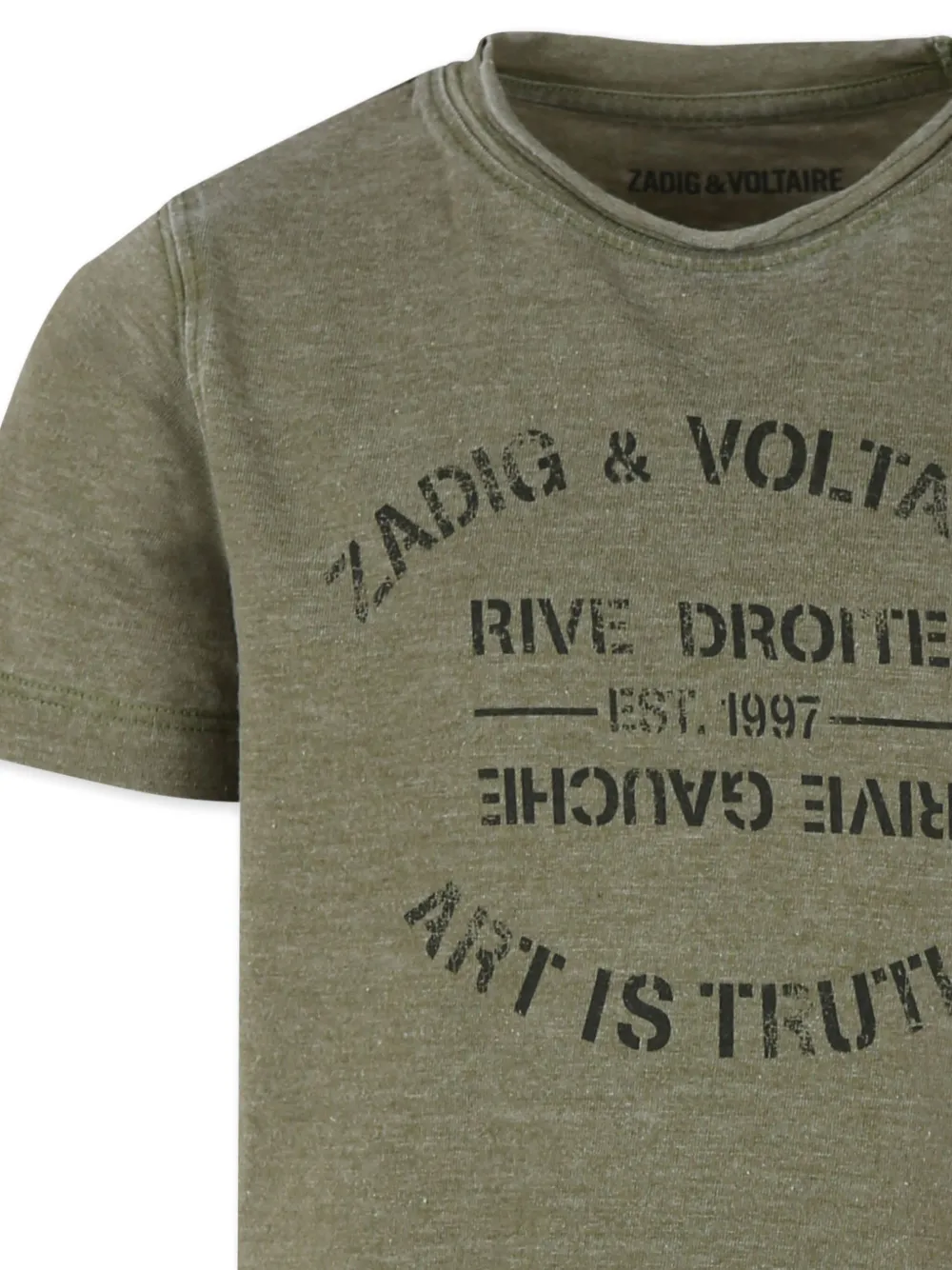 Zadig & Voltaire Kids T-shirt met logoprint Groen