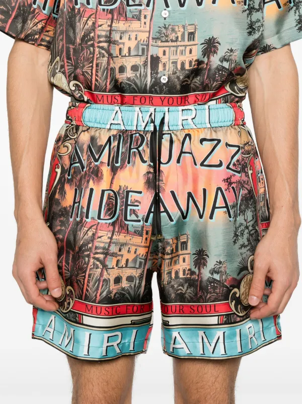 AMIRI Jazz Hideaway ショートパンツ | ブルー | FARFETCH JP
