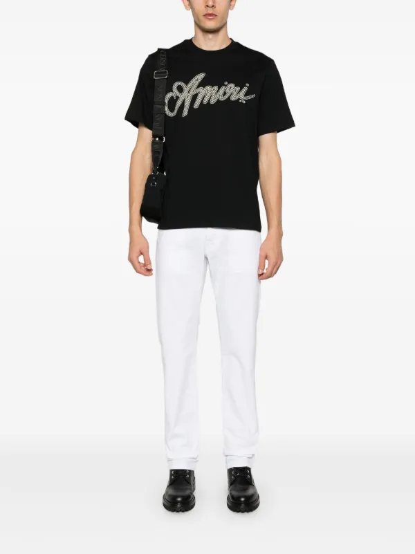 【関税込み】AMIRI ブラック 'Amiri' Script Tシャツ AMIRI Script T-shirt | Black | FARFETCH JO