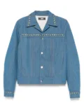 AMIRI crystal-embellished pleated jacket - Blue