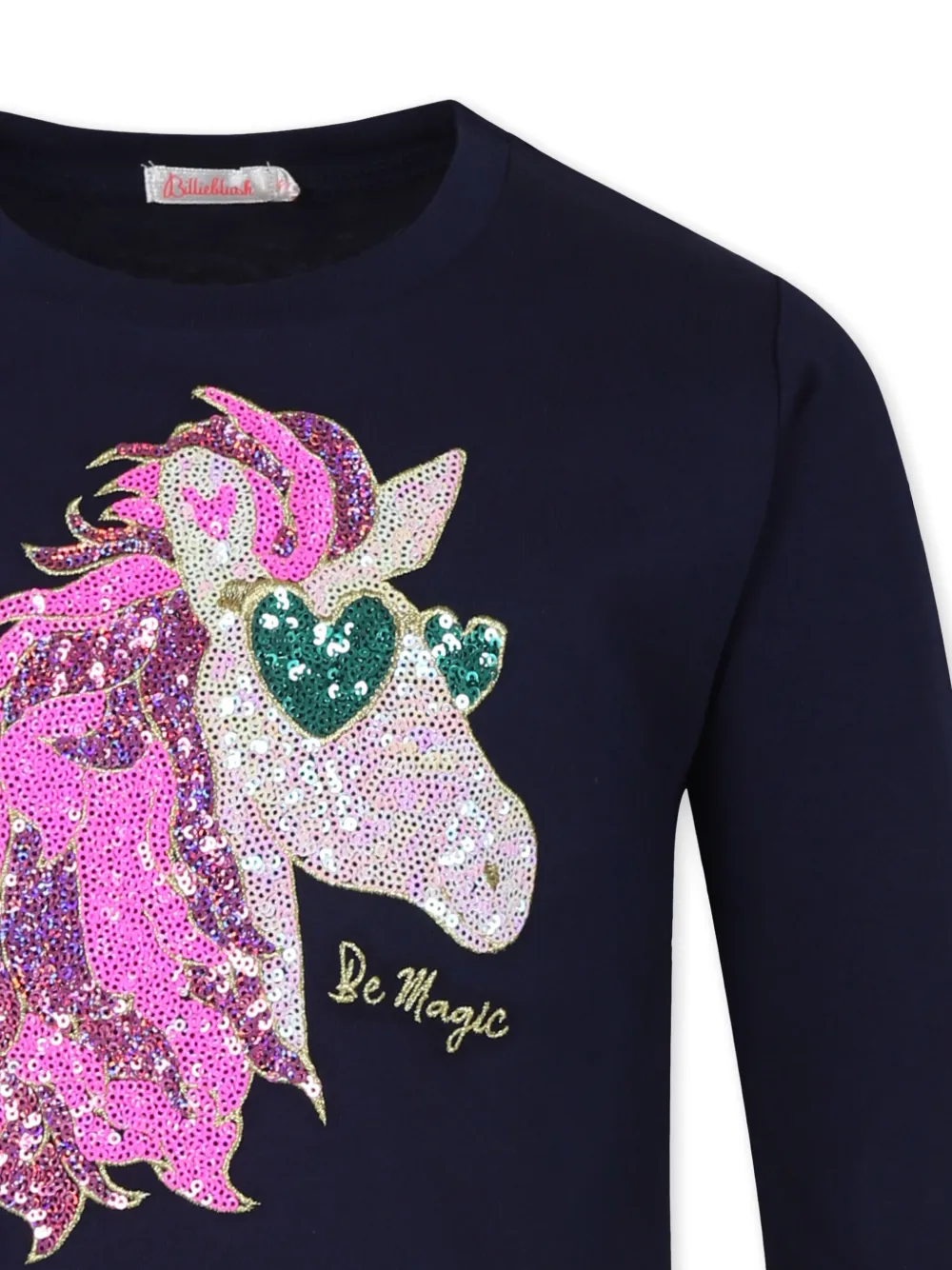 Shop Billieblush Sequin-embellished T-shirt In Blue