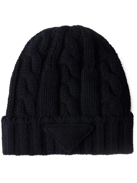 Prada gorro de cachemira en tejido de ochos