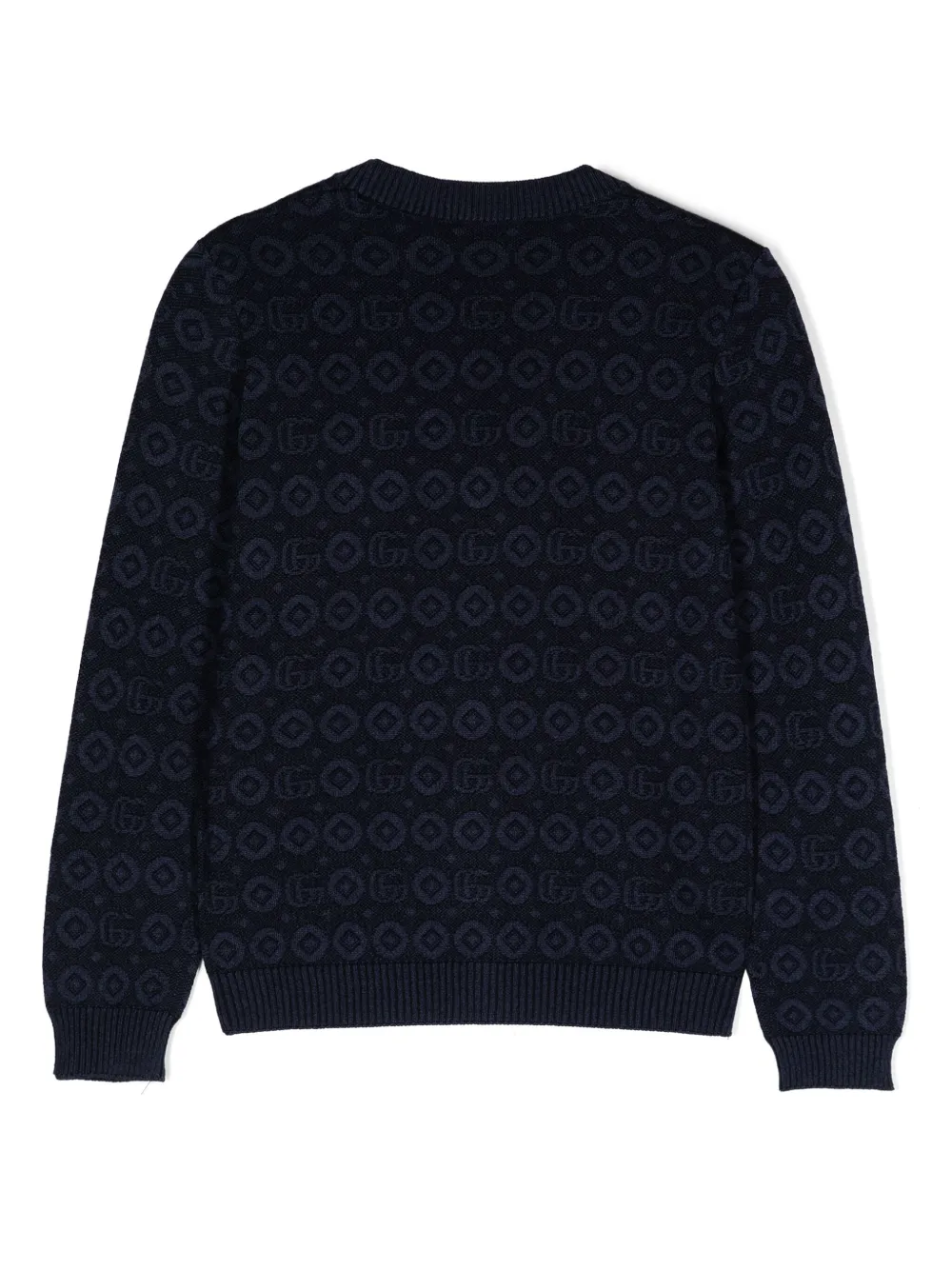 Gucci Kids logo-jacquard cardigan - Blauw