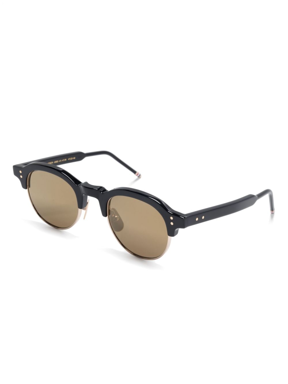 Thom Browne Eyewear Zonnebril met rond montuur - Zwart