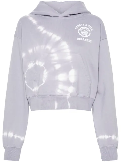 Sporty & Rich logo-print cropped hoodie 