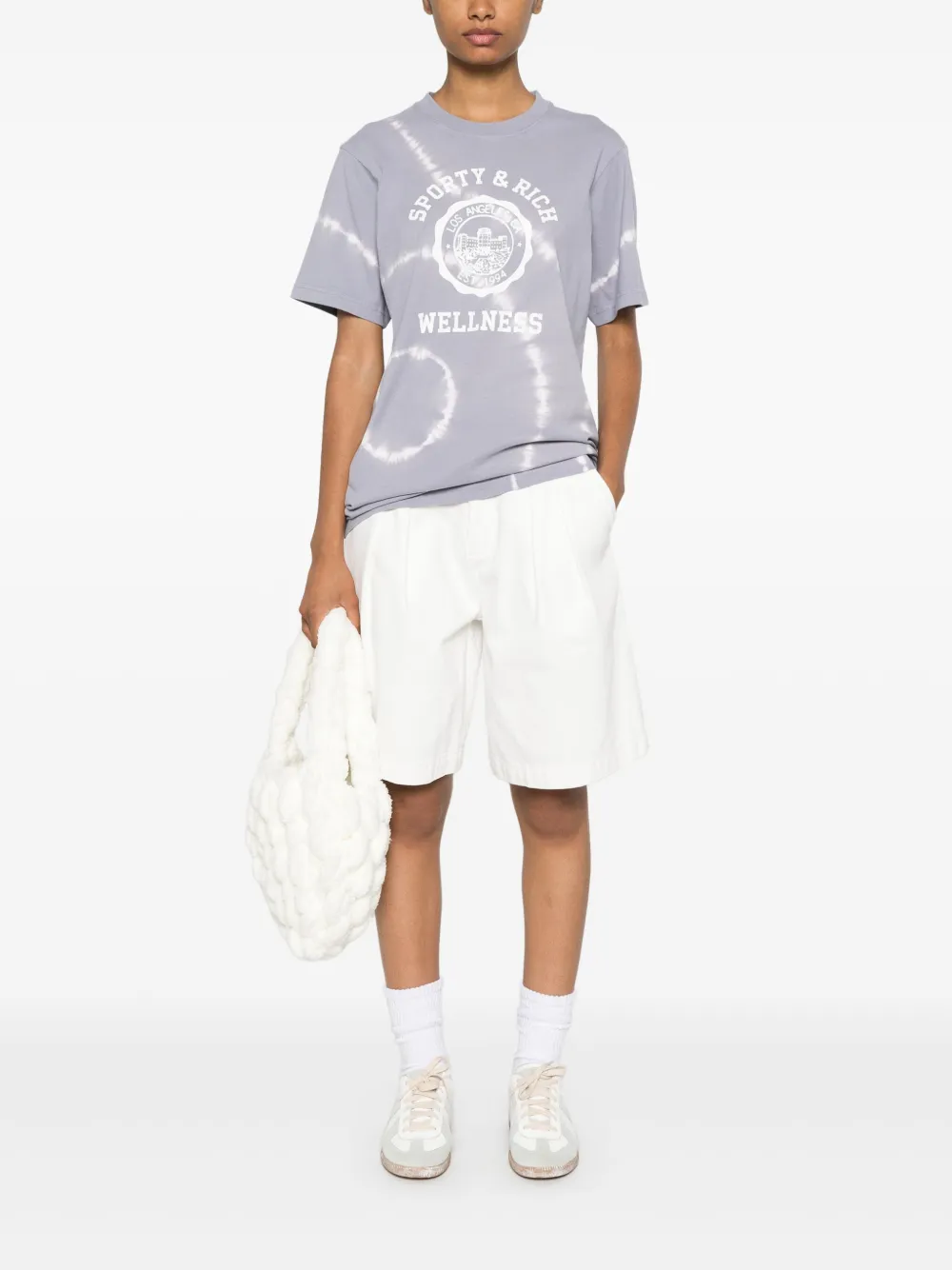 Sporty & Rich T-shirt met tie-dye print - Grijs