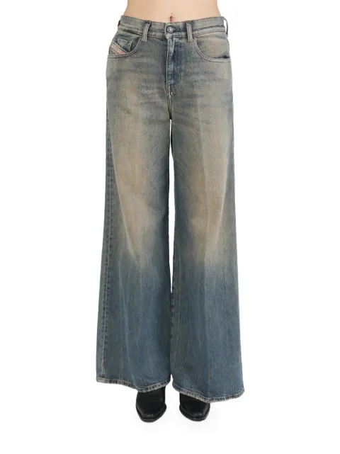 Diesel logo-patch wide-leg jeans 