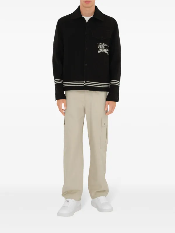 Burberry EKD Wool Overshirt | Black | FARFETCH