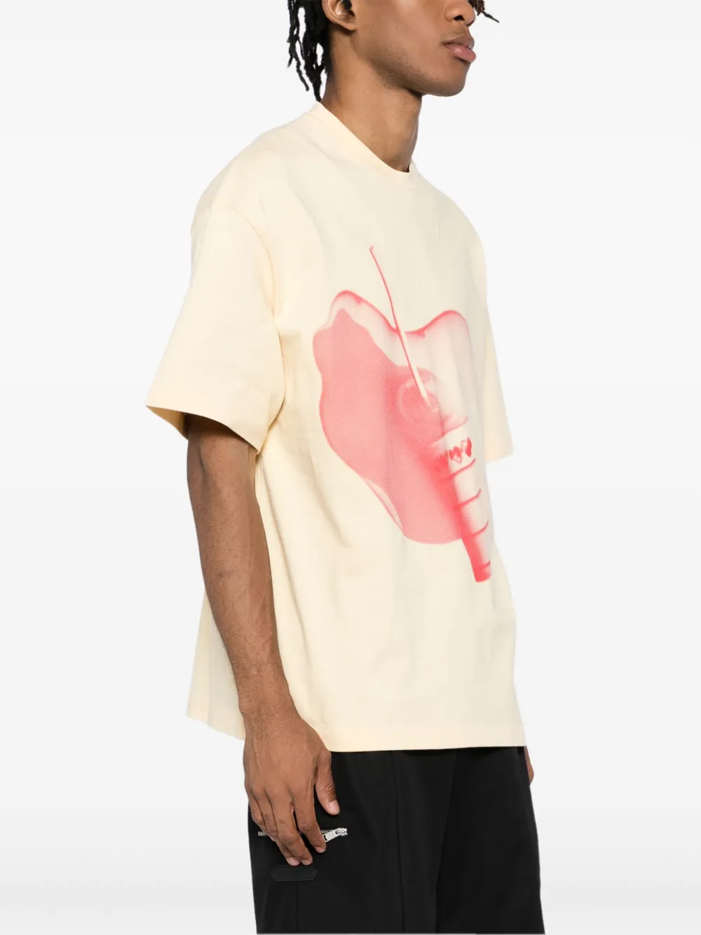 Jil Sander T-shirt met grafische print Geel